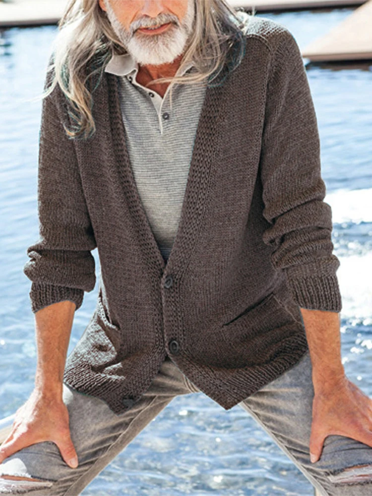 Vintage V Neck Sweater Mens Cardigan Knitted Long Sleeve Button-up Solid Sweatercoat Fall Winter Men Casual Knit Sweater Jackets
Vintage V Neck Sweater Mens Cardigan Knitted Long Sleeve Button-up Solid Sweatercoat Fall Winter Men Casual Knit Sweater Jackets