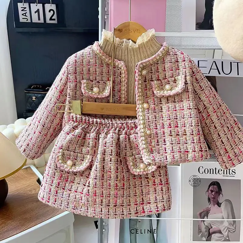 New Girls' Clothing Set Sweet Suit 2023 Autumn New Little Fragrant Wind Girl Two Piece Suit Knitted Coat+ Pleated Skirt 2-8 Yea
New Girls' Clothing Set Sweet Suit 2023 Autumn New Little Fragrant Wind Girl Two Piece Suit Knitted Coat+ Pleated Skirt 2-8 Yea