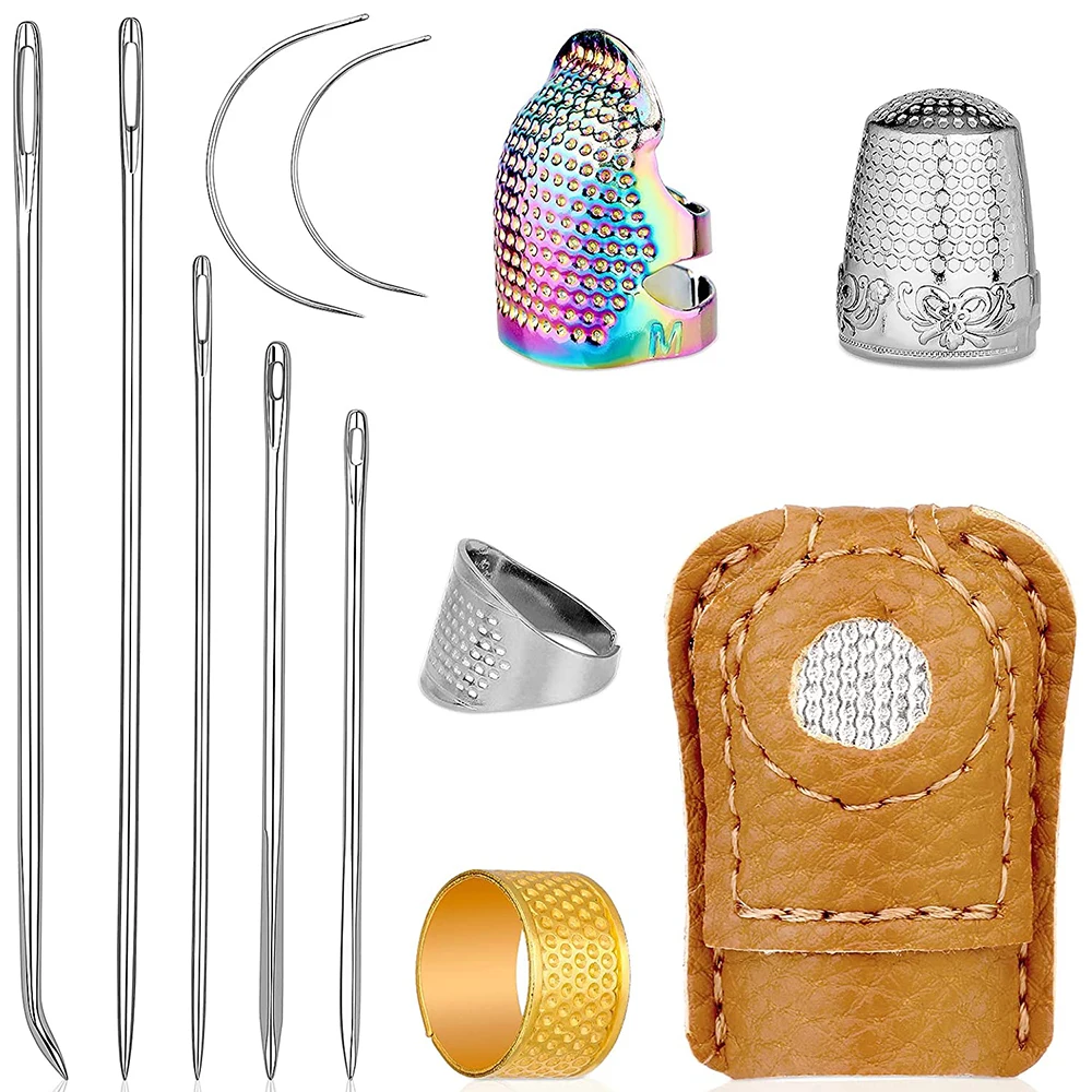 12Pcs Sewing Thimble Finger Protector Set Adjustable Metal Finger Shield Ring Leather Coin Thimble with Hand Sewing Needles Kit
12Pcs Sewing Thimble Finger Protector Set Adjustable Metal Finger Shield Ring Leather Coin Thimble with Hand Sewing Needles Kit