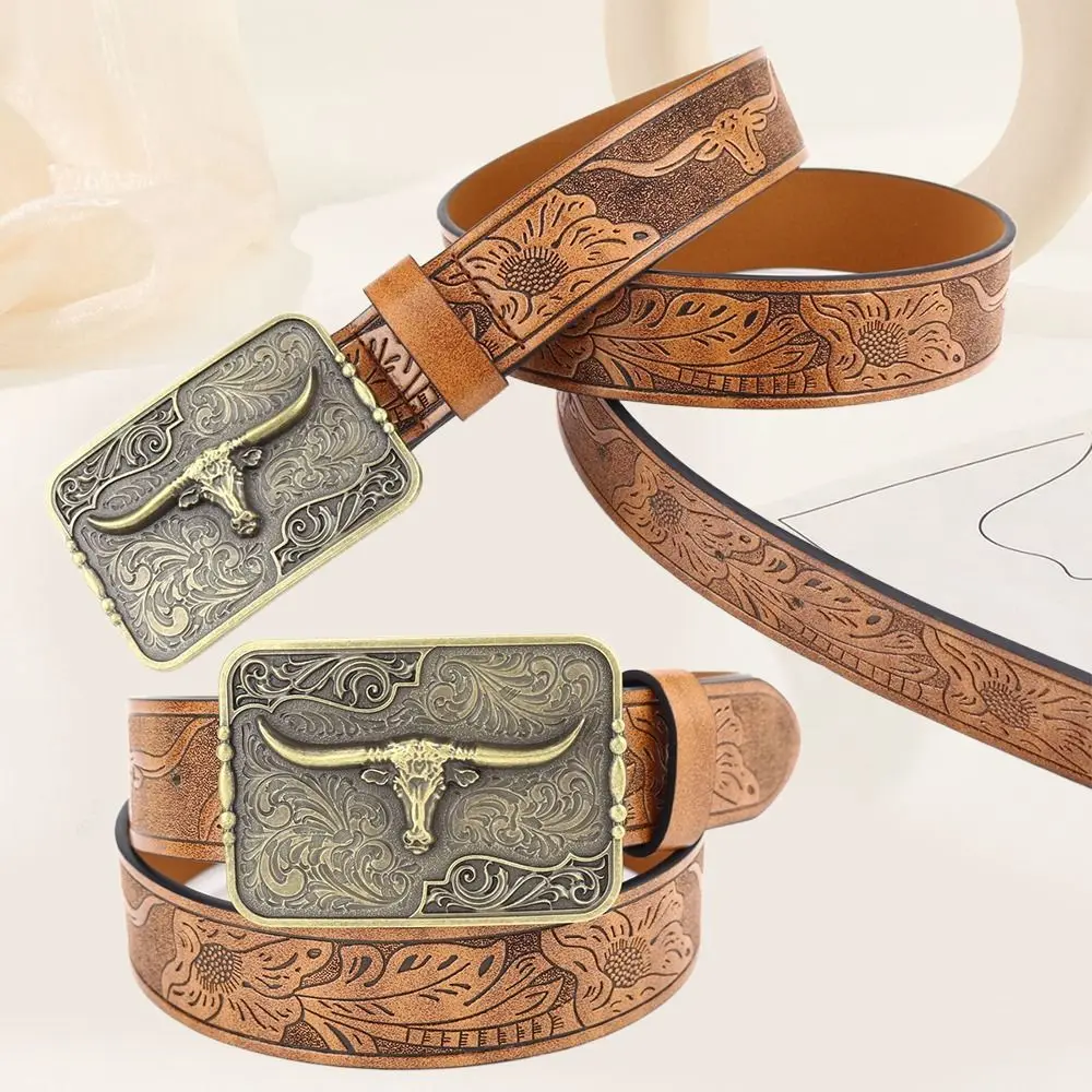 PU Leather Mens Western Cowboy Belt Retro Vintage Bull Pattern Waistband Wide Buckle Belt Mens 
PU Leather Mens Western Cowboy Belt Retro Vintage Bull Pattern Waistband Wide Buckle Belt Mens