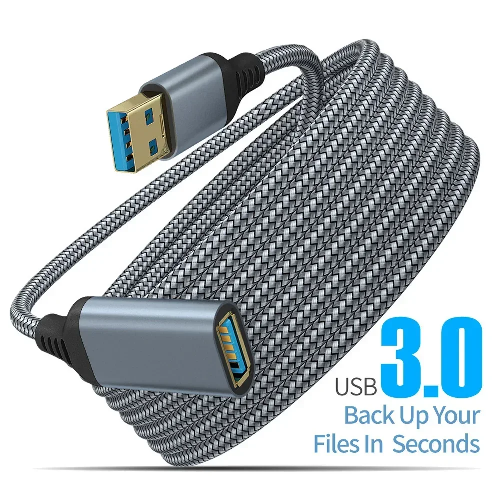 Data Extension Cable USB 3.0 0.5/1/2/3/5M Nylon Braided Male To Female Transmission Cord Computer Camera Printer Extension Wire Data Extension Cable USB 3.0 0.5/1/2/3/5M Nylon Braided Male To Female Transmission Cord Computer Camera Printer Extension Wire