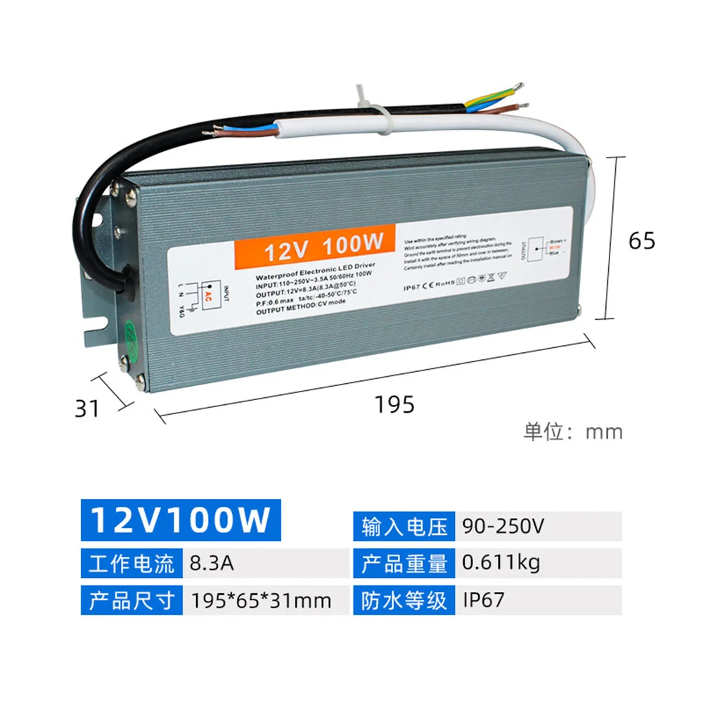 12V 200W 120W 100W 80W 60W Power For RGB LED Swimming Pool Light IP67 Embedded UnderWater Light Pond LED Piscina Luz Spotlight
12V 200W 120W 100W 80W 60W Power For RGB LED Swimming Pool Light IP67 Embedded UnderWater Light Pond LED Piscina Luz Spotlight