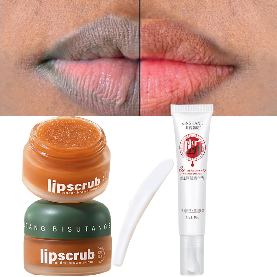 

Lip Scrub for Dark Lips Pink Lips Balm Exfoliante Moisturizing Reduce Pigmentation Anti-Cracking Sugar Scrub Lighten Black Lip