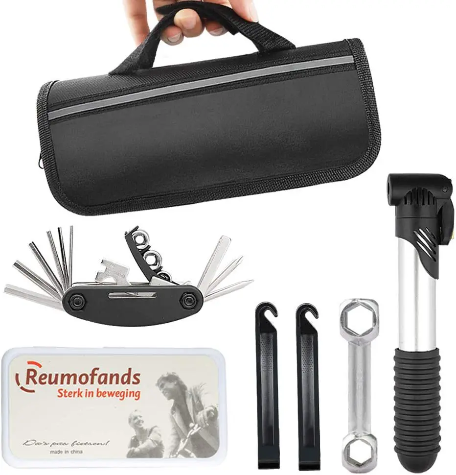 Bicycle ToolKit Bag Multi-function Folding Tire Repair Kits Multifunctional Kit Set With Pouch Pump for Bike Bicycle
Bicycle ToolKit Bag Multi-function Folding Tire Repair Kits Multifunctional Kit Set With Pouch Pump for Bike Bicycle