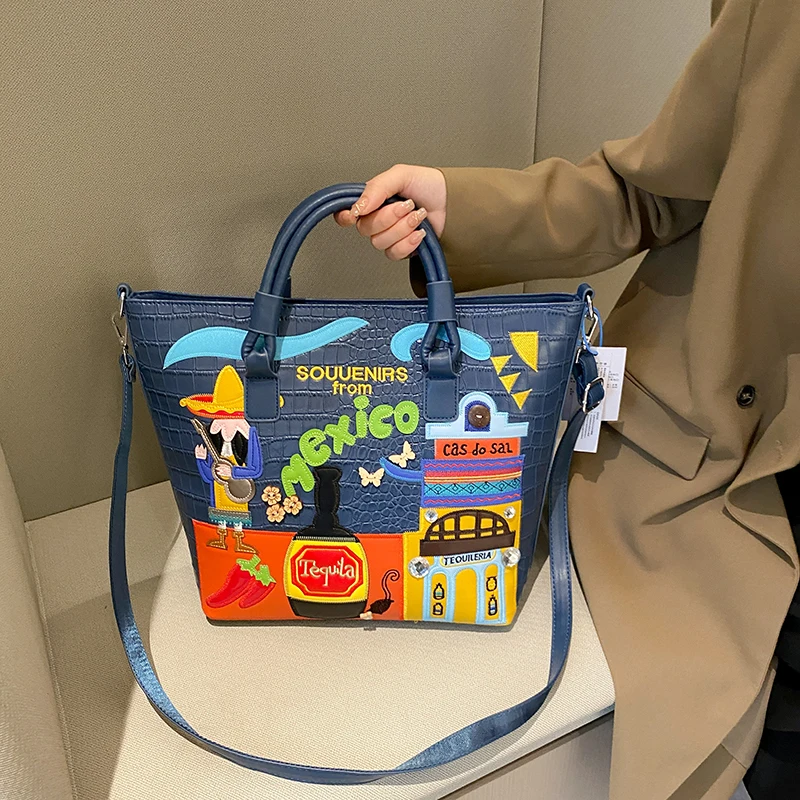 top Brand Embroidery Tote Bag for Women High Quality PU Shoulder Bag Designer Crossbody Luxury Purses and Handbags Cute Satchel
top Brand Embroidery Tote Bag for Women High Quality PU Shoulder Bag Designer Crossbody Luxury Purses and Handbags Cute Satchel