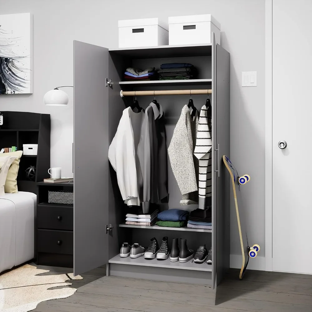 Wardrobe, 32 "storage cabinet, wall cabinet, light gray storage cabinet, wardrobe rack with hanging rails, wardrobe
Wardrobe, 32 "storage cabinet, wall cabinet, light gray storage cabinet, wardrobe rack with hanging rails, wardrobe