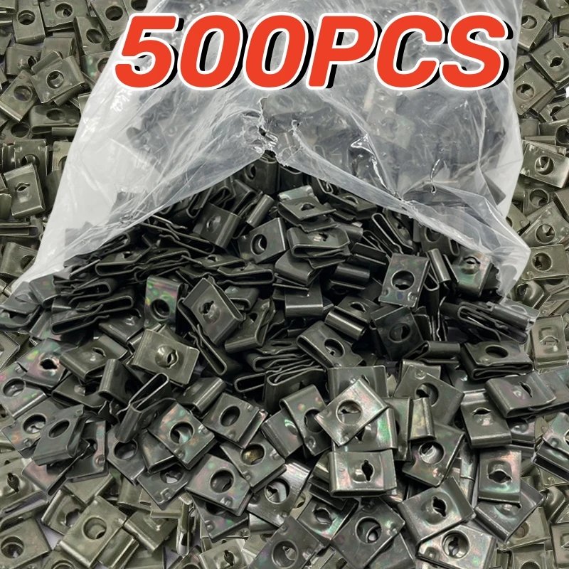 

500PCS Car Motorcycle Scooter ATV Moped Metal Retainer Self-tapping Screw U-Type Clips Tapping Fastener Anti-rust Protection