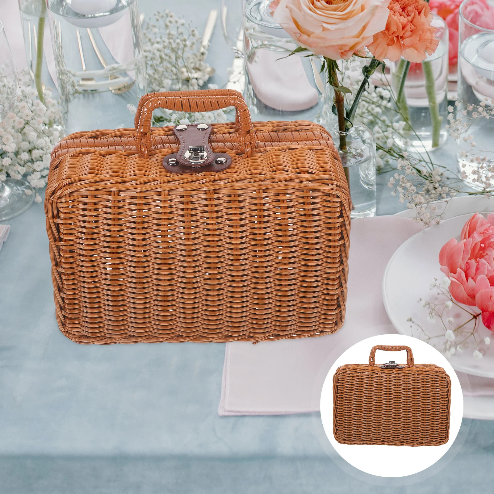 Storage Bins with Lids Woven Organizer Container Imitation Rattan Suitcase Suitcases Picnic Basket
Storage Bins with Lids Woven Organizer Container Imitation Rattan Suitcase Suitcases Picnic Basket