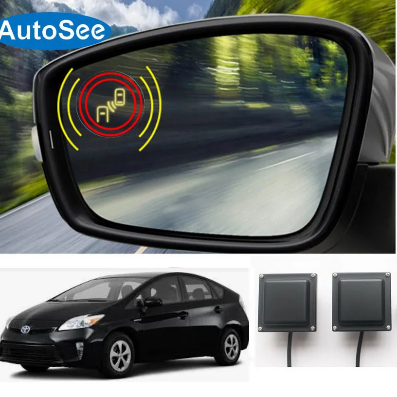 

2014 for Toyota Prius car BSD blind spot detection alert radar sensor side mirror light warning LCA road line Lane change assist
