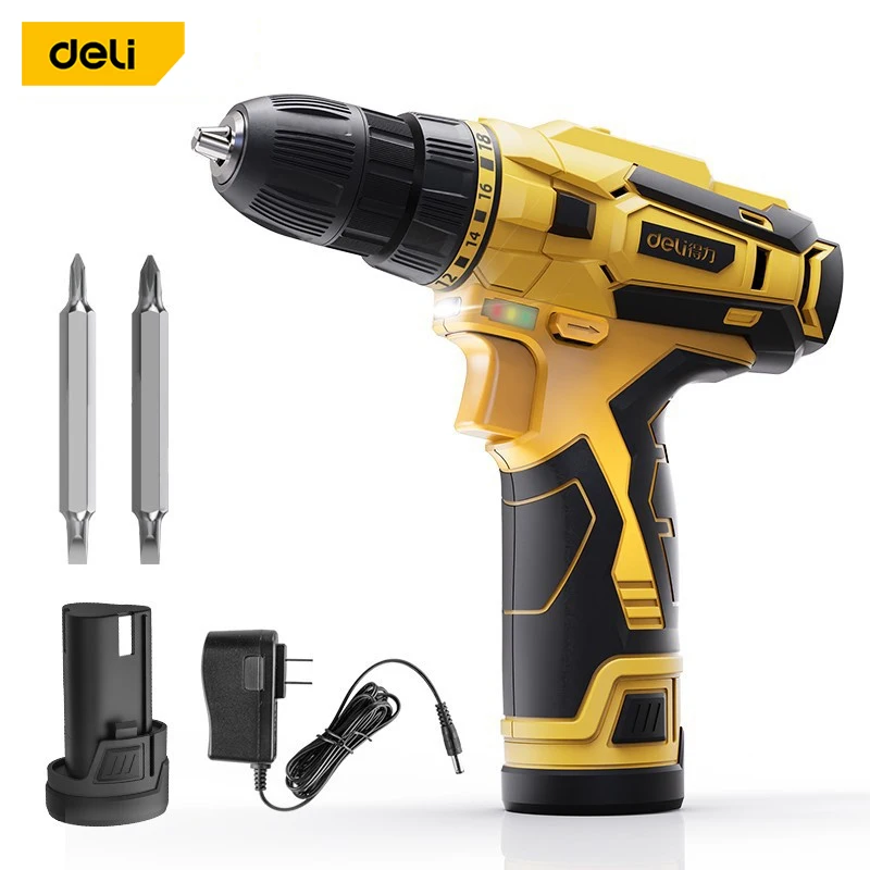 Deli 12V Electric Drill Screwdriver Impact Dual Speed Lithium Cordless Electric Drill With Forward And Reverse Electric Tools
Deli 12V Electric Drill Screwdriver Impact Dual Speed Lithium Cordless Electric Drill With Forward And Reverse Electric Tools
