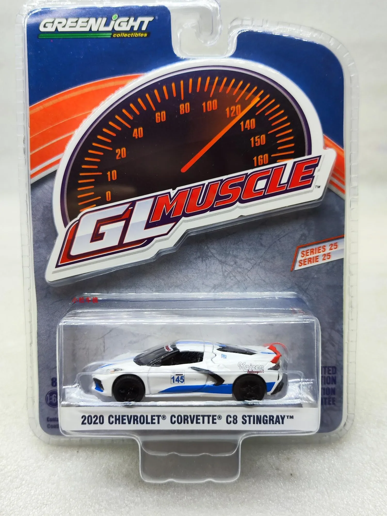 

Model1:64 2020 Chevrolet Corvette C8 Stingray Car Race 145 Track Battle Car Model