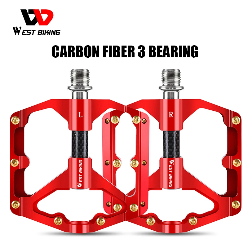 WEST BIKING Aluminum Alloy Bicycle Pedals Ultralight 278g Carbon Fiber Tube 3 Bearings Anti-slip CNC BMX Mountain Bike Pedals
WEST BIKING Aluminum Alloy Bicycle Pedals Ultralight 278g Carbon Fiber Tube 3 Bearings Anti-slip CNC BMX Mountain Bike Pedals