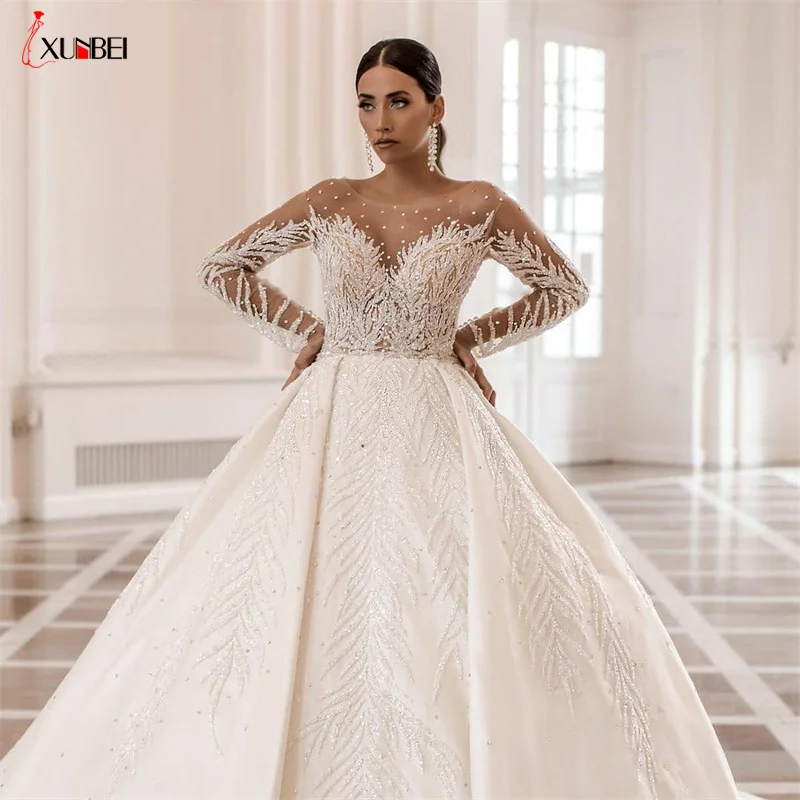 2022 New Advanced Custom Made Big Ball Wedding Dresses With Long Sleeves Beaded Bridal Gowns Vestidos De Novia Mariage Dress 
2022 New Advanced Custom Made Big Ball Wedding Dresses With Long Sleeves Beaded Bridal Gowns Vestidos De Novia Mariage Dress