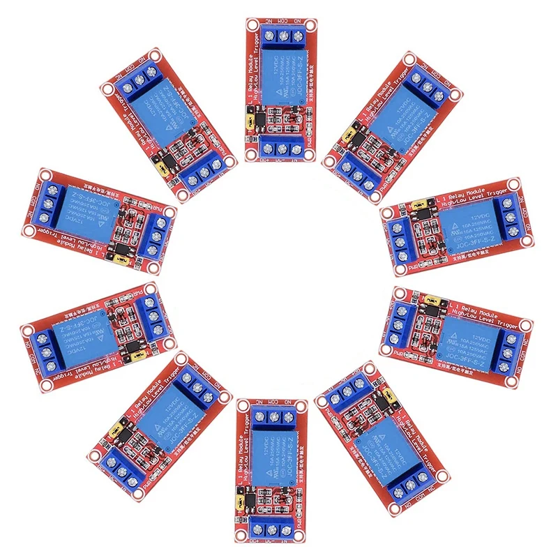 Релейный модуль постоянного тока 12 В, 1-канальный релейный переключатель с изоляцией оптрона, триггер высокого/низкого уровня, комплект из 10
Релейный модуль постоянного тока 12 В, 1-канальный релейный переключатель с изоляцией оптрона, триггер высокого/низкого уровня, комплект из 10