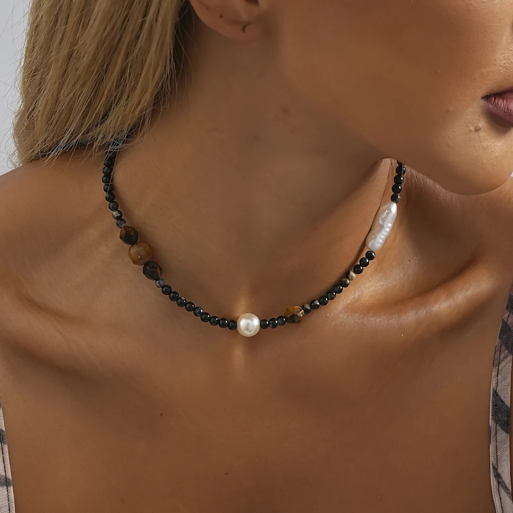 Vintage Beaded Necklace Ethnic Style Collar Chain Accessories Imitation Black Brilliant Neckchain Wholesale for Women
Vintage Beaded Necklace Ethnic Style Collar Chain Accessories Imitation Black Brilliant Neckchain Wholesale for Women