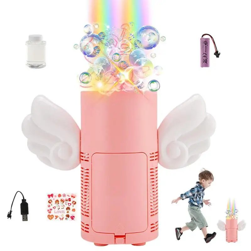 

Автоматическая машина для создания пузырьков с милым ангелом, устройство для создания пузырьков, автоматическая детская игрушка с музыкой, уличная машина для пузырьков для