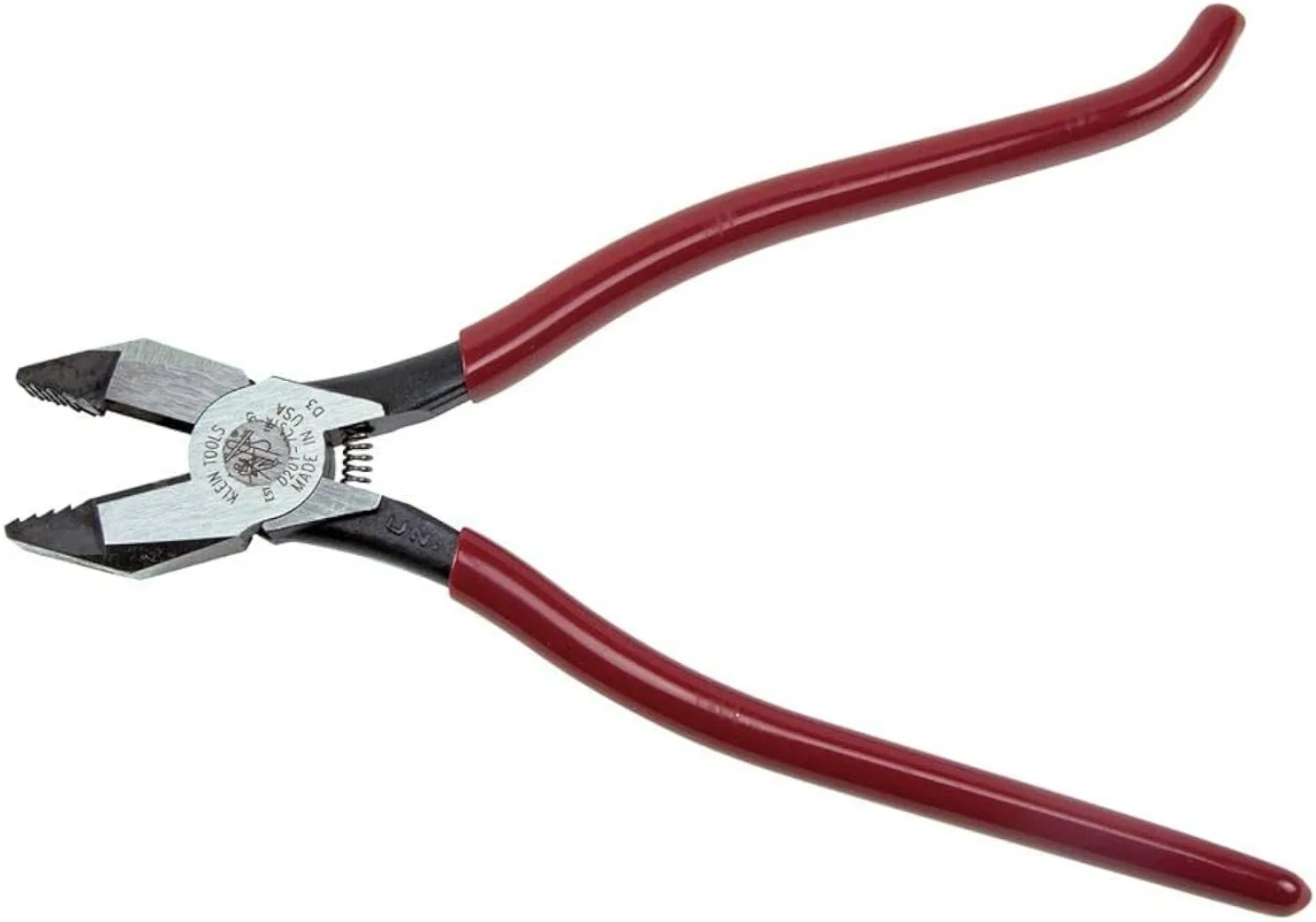 

Klein Tools D201-7CSTA Linesman Pliers, Side Cutters with Spring Loaded Action, Ironworker Pliers have Aggressive Knurl