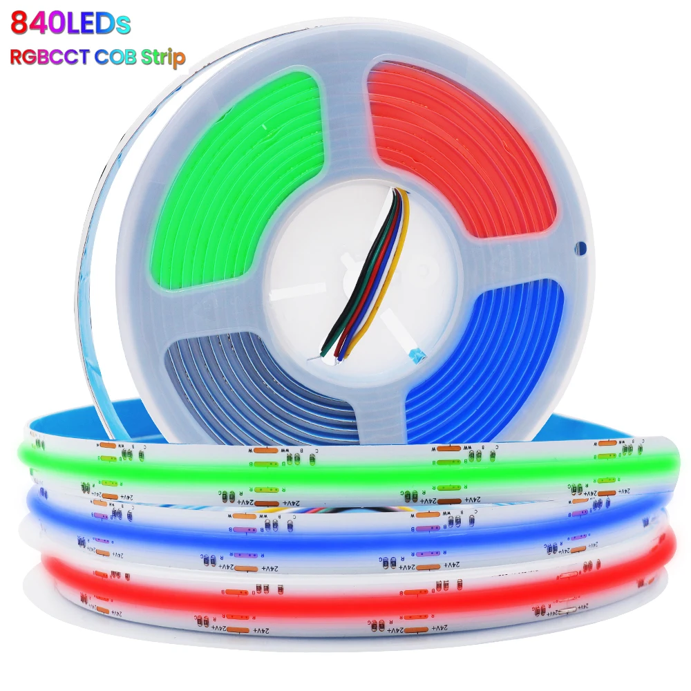 DC24V 840LEDs COB RGBCCT LED Strip Light 12mm PCB Flexible COB Linear Lights High Density RA90 Dimmable 1m 2m 3m 4m 5m
DC24V 840LEDs COB RGBCCT LED Strip Light 12mm PCB Flexible COB Linear Lights High Density RA90 Dimmable 1m 2m 3m 4m 5m