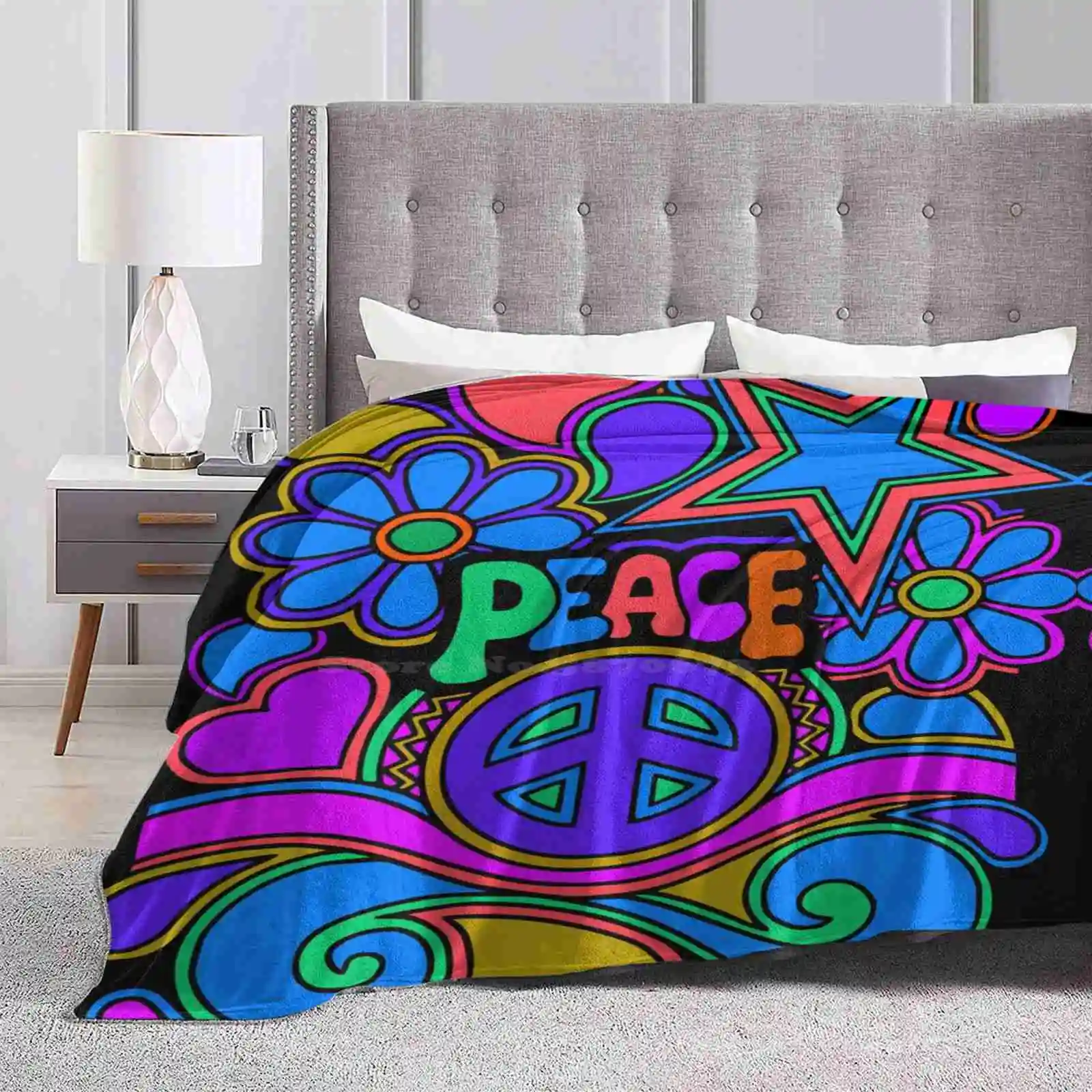 Peace And Love Flowers And Stars Hippie Design Four Seasons Comfortable Warm Soft Throw Blanket Hippie Flower Power Retro
Peace And Love Flowers And Stars Hippie Design Four Seasons Comfortable Warm Soft Throw Blanket Hippie Flower Power Retro