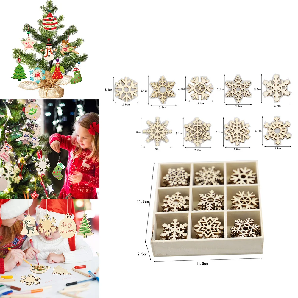 Christmas Tree Decorations Hanging Wooden Snowflakes Pendant Christmas Hanging Ornaments With Ropes DIY Decor Gifts
Christmas Tree Decorations Hanging Wooden Snowflakes Pendant Christmas Hanging Ornaments With Ropes DIY Decor Gifts