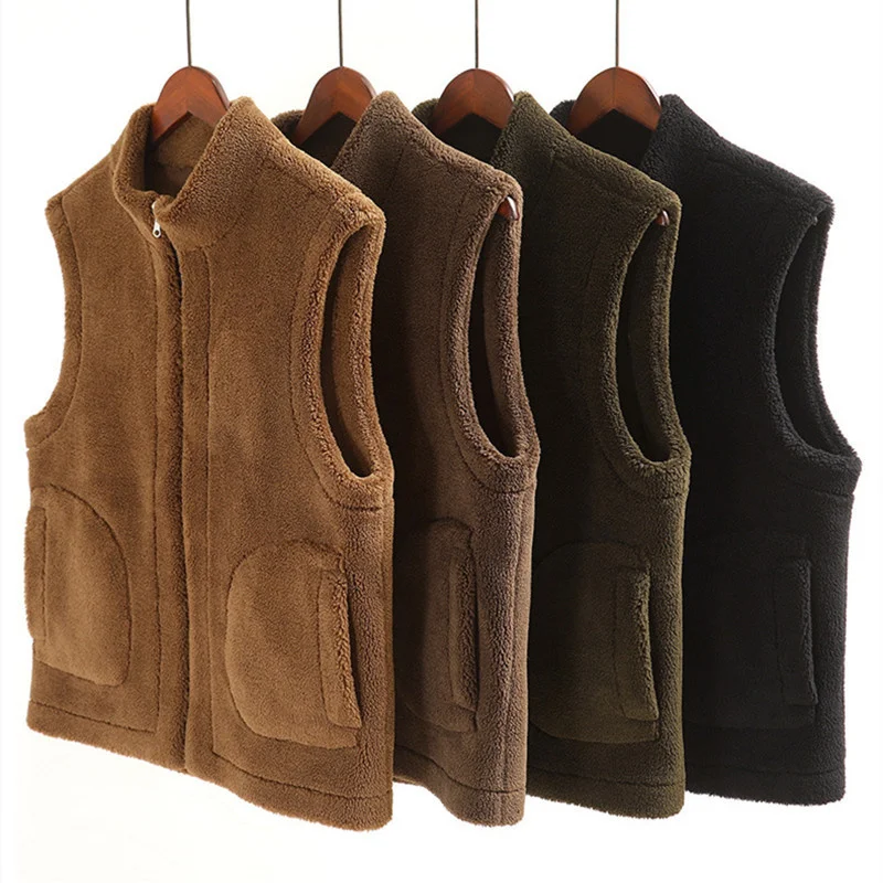 Men's Stand Collar Granular Fleece Thickened Vest Coat Outdoor Trekking Hiking Tooling Waistcoat Slim Fit Fur 1-piece Clothes
Men's Stand Collar Granular Fleece Thickened Vest Coat Outdoor Trekking Hiking Tooling Waistcoat Slim Fit Fur 1-piece Clothes