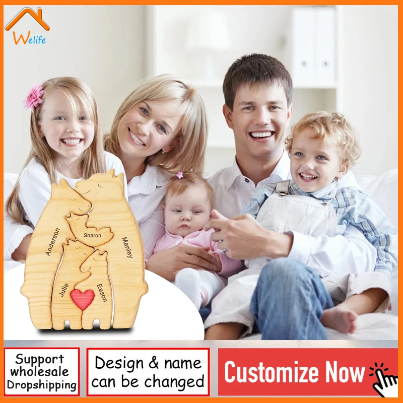BestSale First Birthday Decoration Personalized Bear Family Puzzle Custom Name Wooden Memorial Decor Anniversary For Lovers Gift
BestSale First Birthday Decoration Personalized Bear Family Puzzle Custom Name Wooden Memorial Decor Anniversary For Lovers Gift