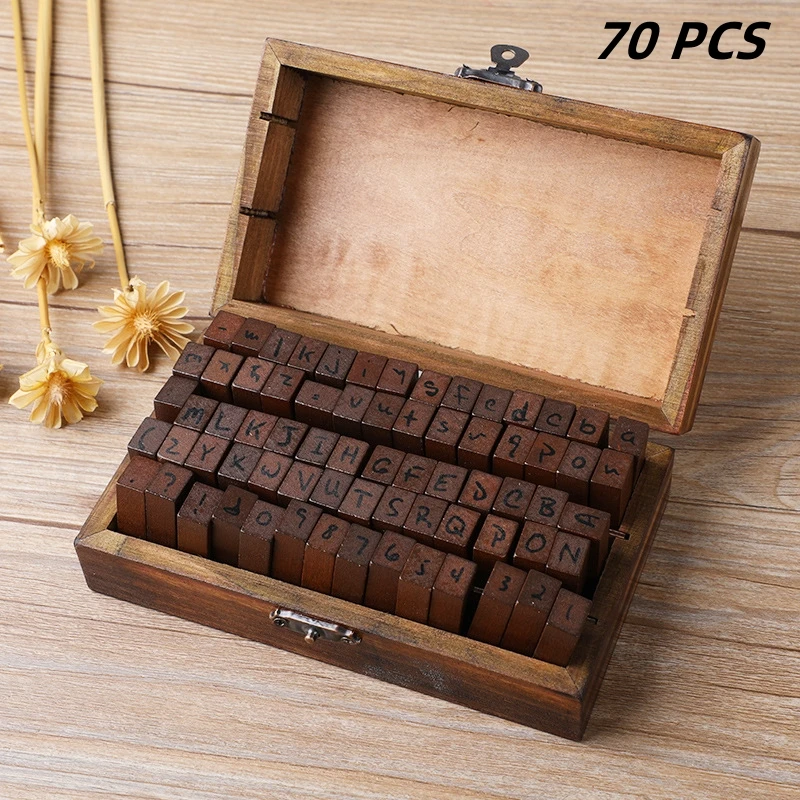 70Pcs/Box Letter A-Z DIY Decorative Seal Orthographic DIY Stamps Wooden Box Vintage Craft Digital English Alphabet Seal
70Pcs/Box Letter A-Z DIY Decorative Seal Orthographic DIY Stamps Wooden Box Vintage Craft Digital English Alphabet Seal