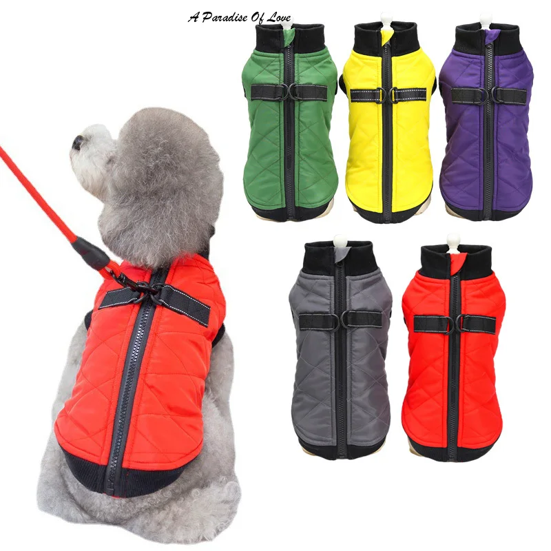 

Pet Dog Jacket Winter Warm Pets Vest Zipper Clothes For Small Medium Dogs Clothing Chihuahua Bulldog Yorkie Puppy Outfits Coats