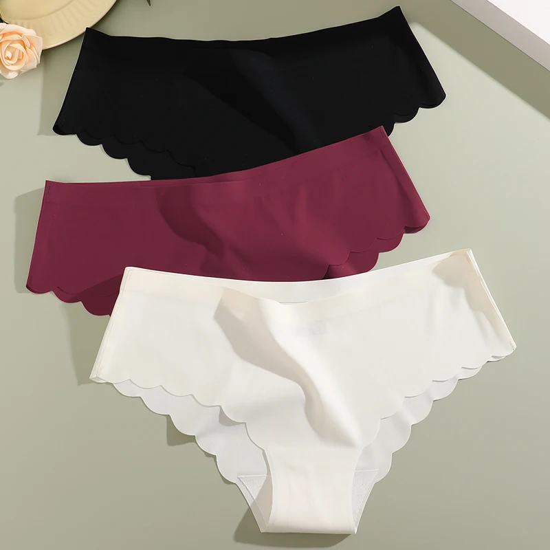 Women Seamless Panties Wavy Edge Solid Color Briefs Low Rise Underwear for Female Ice Silk No Trace Breathable Soft Lingerie
Women Seamless Panties Wavy Edge Solid Color Briefs Low Rise Underwear for Female Ice Silk No Trace Breathable Soft Lingerie