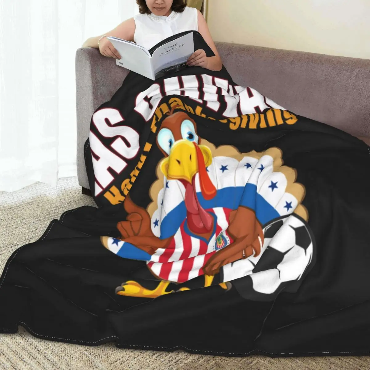 

Soft Warm Blanket Travel Thanksgiving Throw Blanket Football Turkey Flannel Bedspread Couch Chair Funny Sofa Bed Cover