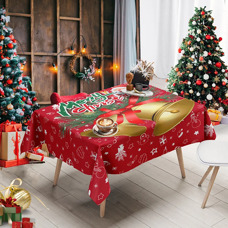 

Christmas Party Printed Tablecloth Chair Cover Festive Decoration Elastic One-piece Chair Cover Absorbent Tablecloth