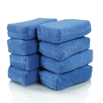 4/8 Pcs Car Cleaning Sponge Microfiber Wax Polish Applicator Detailing Washing Towel Pads Car Products Washing Accessories