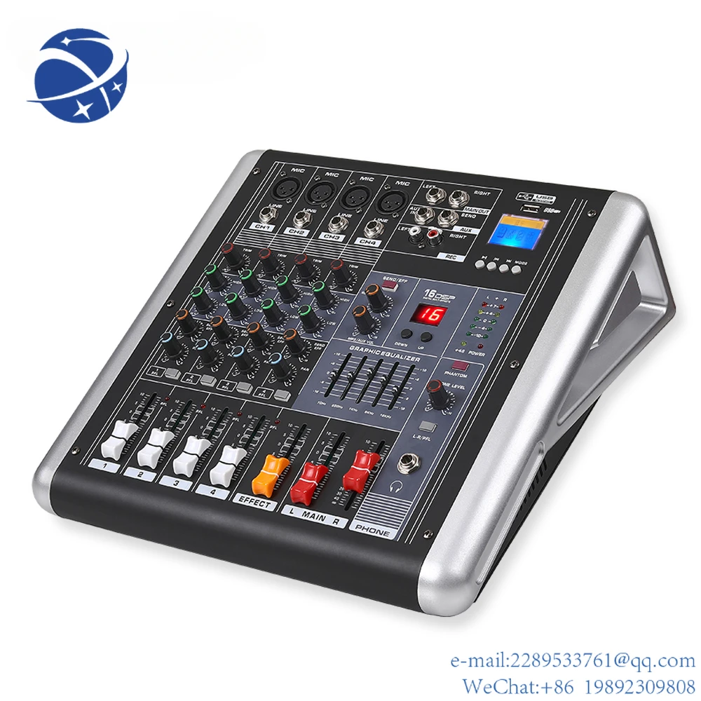 

YYCH GAX-ML4 Professional 4Channel Audio Mixer Powerful 16 DPS Effect Blueteeth DJ Audio Mixer With USB Switch For Karaoke Stage