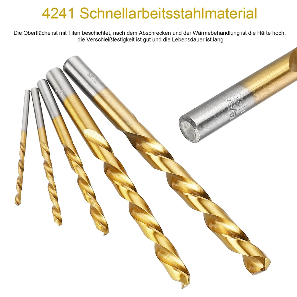 3.2/4.8/6.4/8.08.7mm Drill Bit Drill Bit 5 Pieces/set Convenient Extractor Tools For Drilling/reversal Gold HSS
3.2/4.8/6.4/8.08.7mm Drill Bit Drill Bit 5 Pieces/set Convenient Extractor Tools For Drilling/reversal Gold HSS