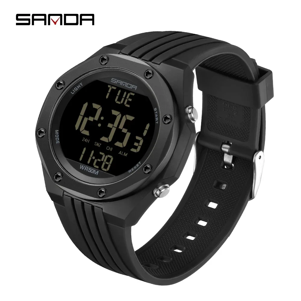 

SANDA New Sports Military Men's Watches 50M Waterproof LED Digital Watch Electronic Wristwatches for Male Relogio Masculino 6093