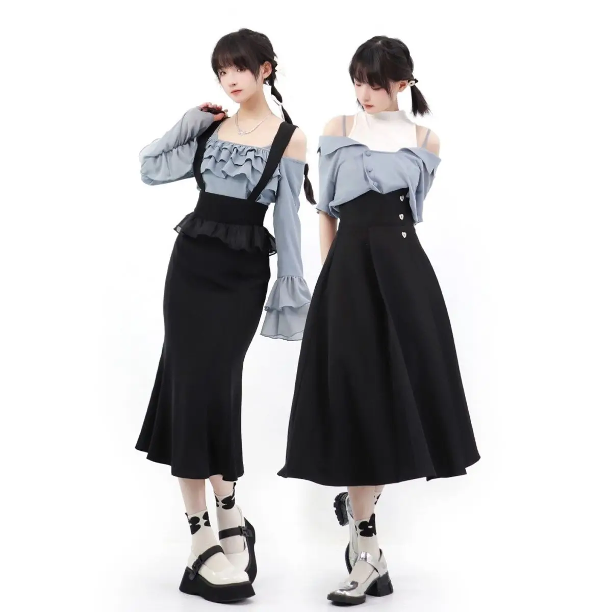 Aesthetic Fairycore Vintage Y2K Skirt Korean Fashion Harajuku High Waist Mid-length Slim Chiffon Ruffles Skirt With Women Tops
Aesthetic Fairycore Vintage Y2K Skirt Korean Fashion Harajuku High Waist Mid-length Slim Chiffon Ruffles Skirt With Women Tops