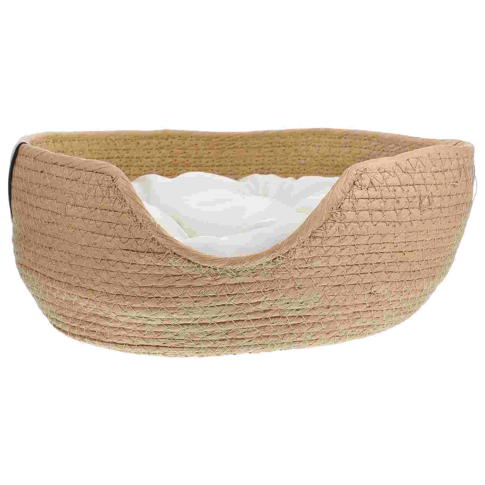 Woven Straw Cat Bed Sleeping Nest Basket Breathable Cat House Cooling Bed Kitten Small Dogs Puppy
Woven Straw Cat Bed Sleeping Nest Basket Breathable Cat House Cooling Bed Kitten Small Dogs Puppy