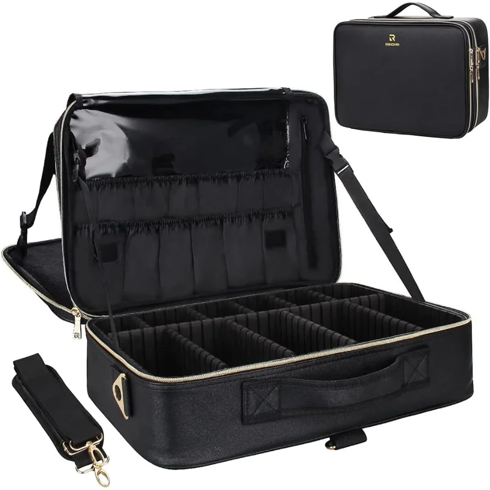 Relavel Makeup Case Large Makeup Bag Professional Train Case 16.5 inches Travel Cosmetic Organizer Brush Holder Waterproof
Relavel Makeup Case Large Makeup Bag Professional Train Case 16.5 inches Travel Cosmetic Organizer Brush Holder Waterproof