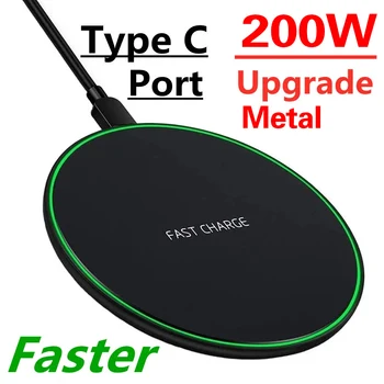 200W Wireless Charger Pad For iPhone 14 13 12 15Pro XS Max Induction Fast Wireless Charging Station For Samsung Xiaomi Huawei