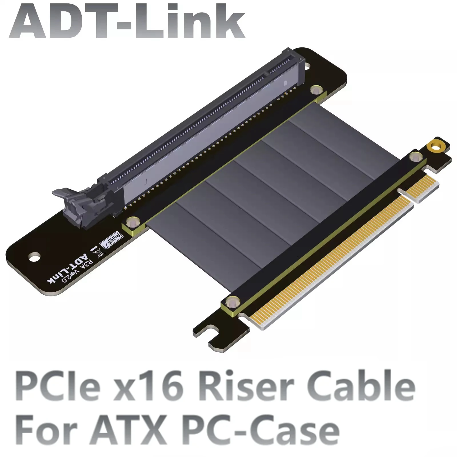

ADT-Link PCI Express 3.0 x16 Riser Cable Male-to-Female Graphics Card Extension Gen3 for ASUS TT CoolMaster MSI ATX EATX Chassis