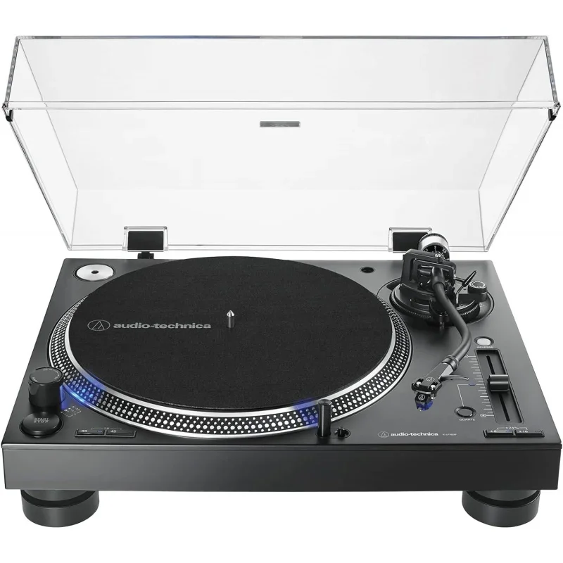 

Audio-Technica AT-LP140XP-BK Direct-Drive Professional DJ Turntable, Black, Hi-Fi, Fully Manual, 3 Speed, High Torque Motor