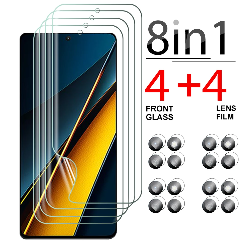 

8in1 Clear Camera Lens Protective Glass For Xiaomi Poco X6 Pro protective Film pocophone X6pro X 6pro 6.67 inches hydrogel film