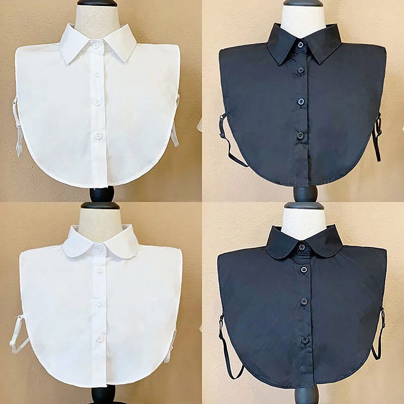 

Женская хлопковая блузка с имитацией воротника, винтажная однотонная Съемная рубашка с воротником с имитацией лацкана, блузка с имитацией лацкана, топ, женские аксессуары для одежды