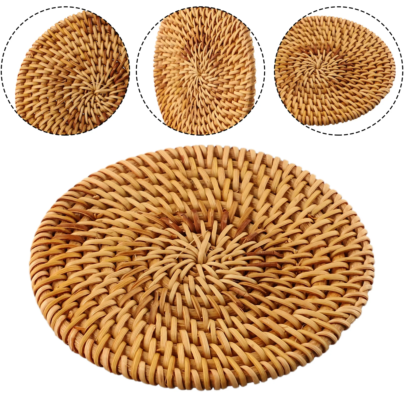 Round Natural Rattan Coasters Bowl Pad Handmade Insulation Placemats Table Padding Cup Mats Kitchen Decoration Accessories
Round Natural Rattan Coasters Bowl Pad Handmade Insulation Placemats Table Padding Cup Mats Kitchen Decoration Accessories