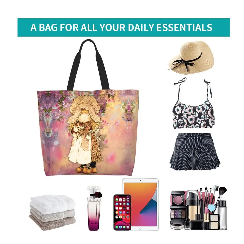 Custom Kawaii Sarah Kay Shopping Canvas Bags Women Portable Large Capacity Groceries Girl Roses And Watering Tote Shopper Bags 63 S02d0d69c2cb644d6801ef464f929f8b97