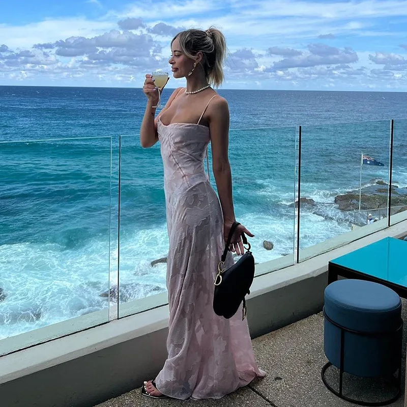 Summer Maxi Mesh Dress with Straps Lace Pink Backless Party Evening Guest Elegant and Romantic Long Dress Victorian 2024
Summer Maxi Mesh Dress with Straps Lace Pink Backless Party Evening Guest Elegant and Romantic Long Dress Victorian 2024