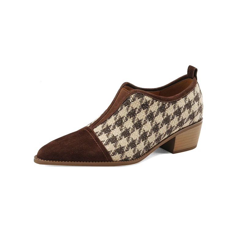 2023 new Spring women pumps natural leather 22-24.5cm Plaid+kid suede+pigskin+sheepskin pointed toe thick heels women shoes
2023 new Spring women pumps natural leather 22-24.5cm Plaid+kid suede+pigskin+sheepskin pointed toe thick heels women shoes