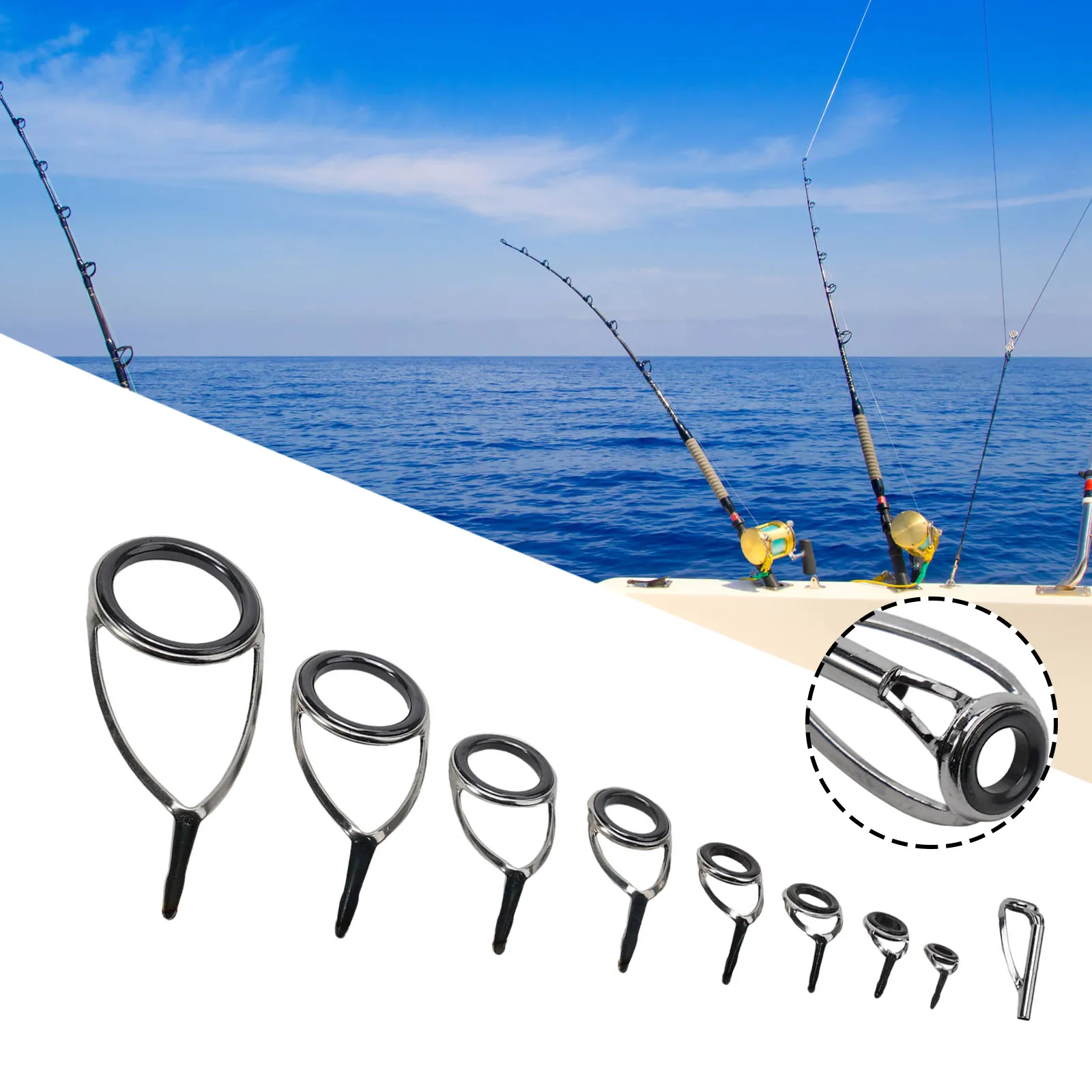 Eye Guide Fishing Rod Top Ring Building Ceramic Repair Replacement Rod Guides Stainless Steel Practical Durable
Eye Guide Fishing Rod Top Ring Building Ceramic Repair Replacement Rod Guides Stainless Steel Practical Durable