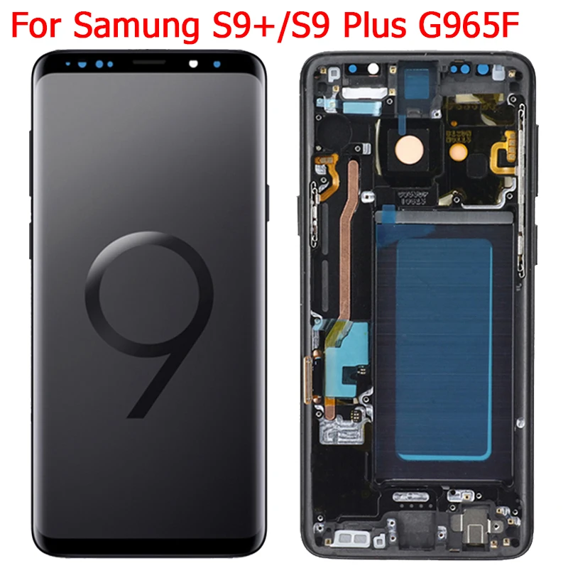 Original S9 Plus Display For Samsung Galaxy S9+ LCD With Frame 6.2" G965FN G965F G965A Touch Screen Digitizer Parts | Мобильные