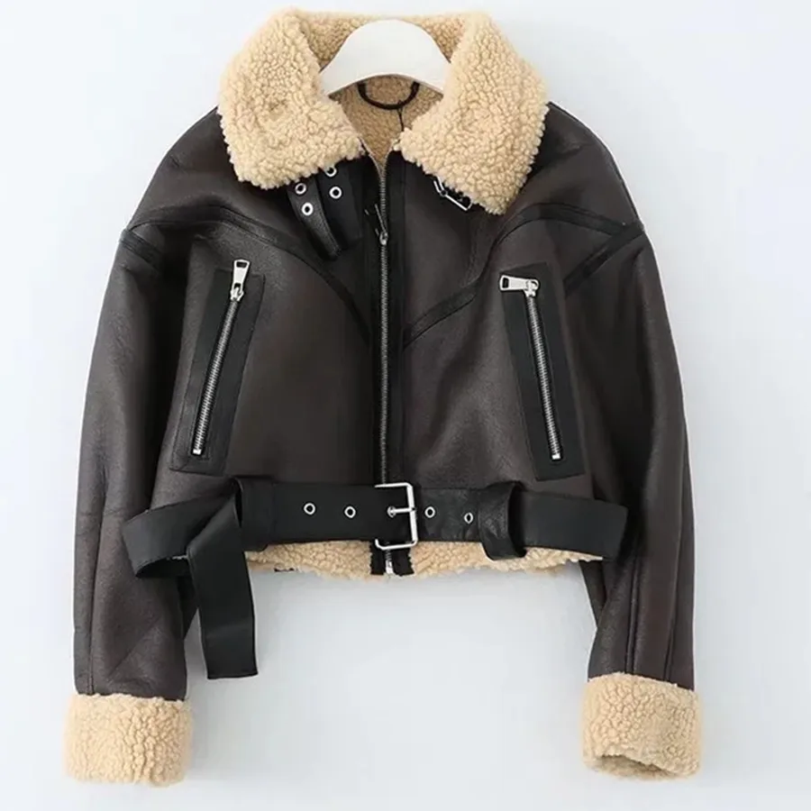 Jenny&Dave Fashion Winter Coat Women England Style Retro Lamb Cashmere Motorcycle Leather Jacket Warm Short Coat Women Tops
Jenny&Dave Fashion Winter Coat Women England Style Retro Lamb Cashmere Motorcycle Leather Jacket Warm Short Coat Women Tops